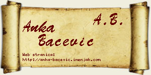 Anka Bačević vizit kartica